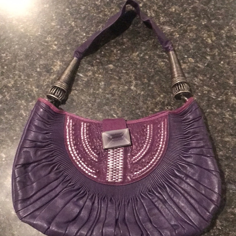 Dior Purple Leather Hobo Satchel. NWT